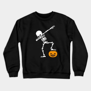 DABBING skeleton DAB pumpkin head Halloween Crewneck Sweatshirt